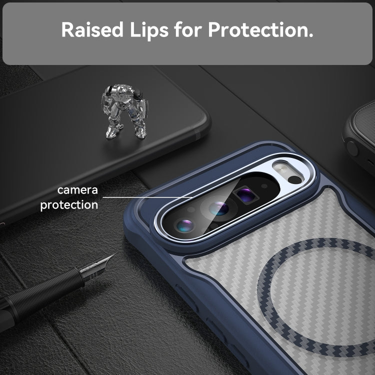 For Google Pixel 9 Pro XL Carbon Fiber Texture MagSafe Translucent Phone Case