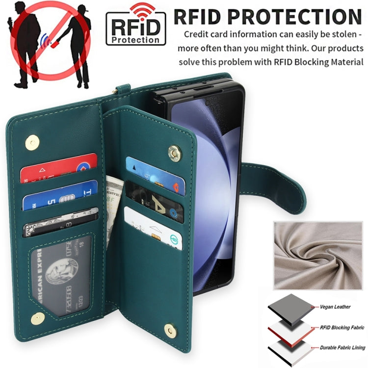 For Samsung Galaxy Z Fold5 Multi-Card Wallet RFID Leather Phone Case