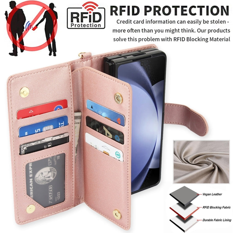 For Samsung Galaxy Z Fold5 Multi-Card Wallet RFID Leather Phone Case