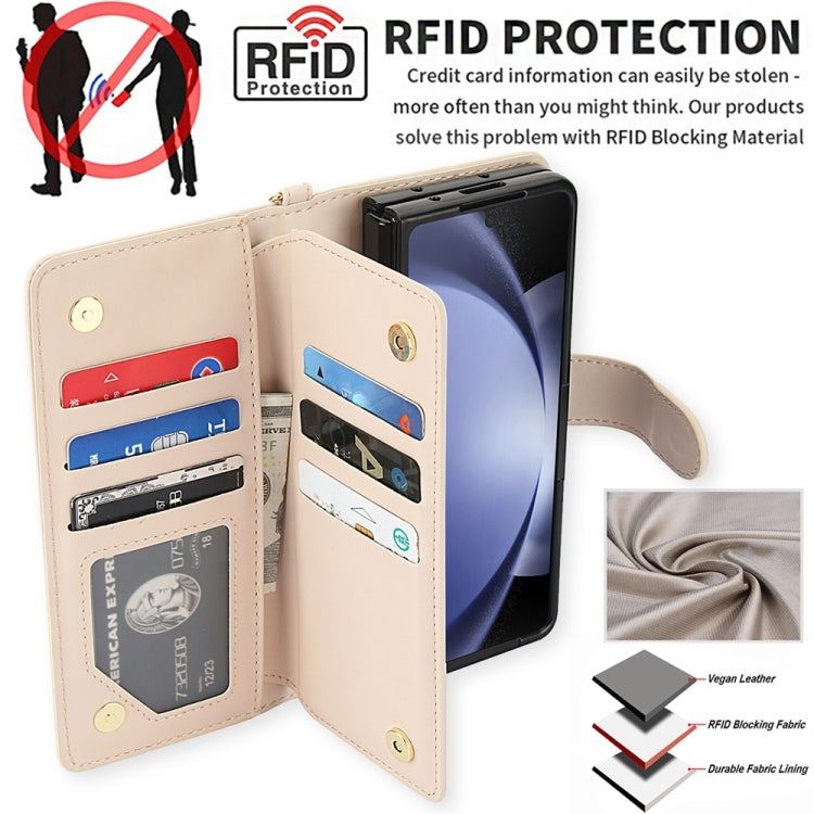For Samsung Galaxy Z Fold5 Multi-Card Wallet RFID Leather Phone Case