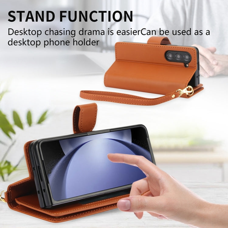 For Samsung Galaxy Z Fold5 Multi-Card Wallet RFID Leather Phone Case