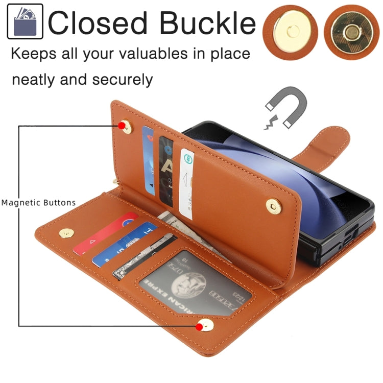 For Samsung Galaxy Z Fold5 Multi-Card Wallet RFID Leather Phone Case