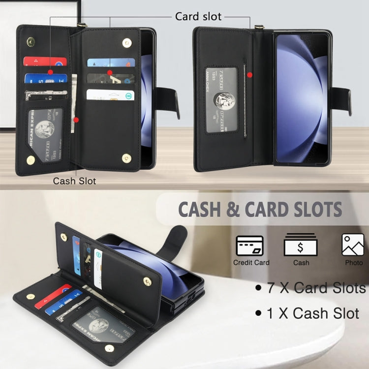 For Samsung Galaxy Z Fold4 Multi-Card Wallet RFID Leather Phone Case