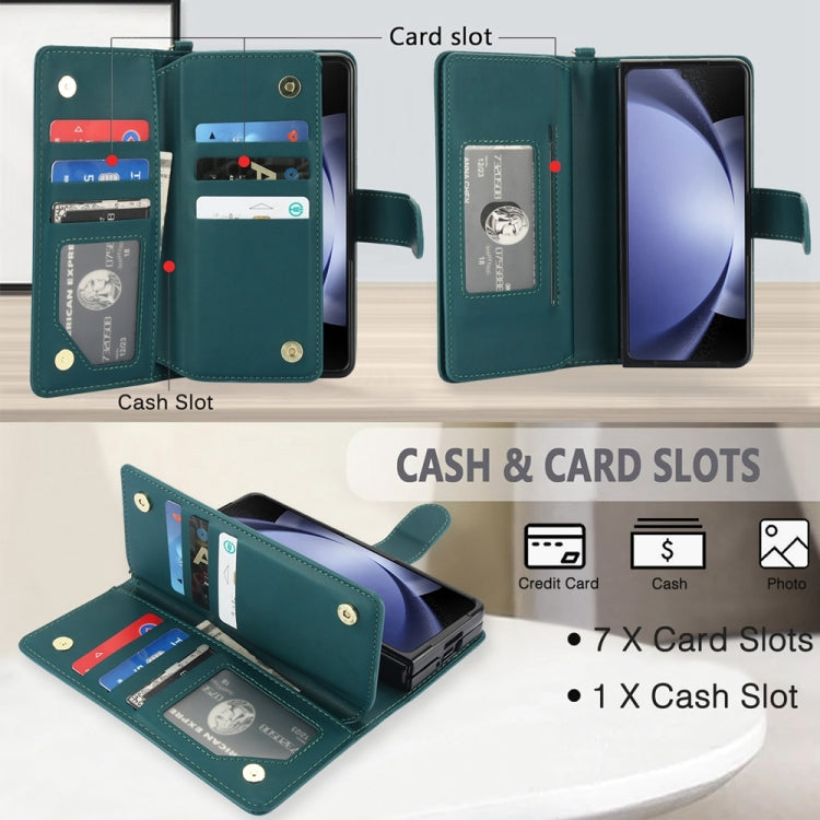 For Samsung Galaxy Z Fold4 Multi-Card Wallet RFID Leather Phone Case