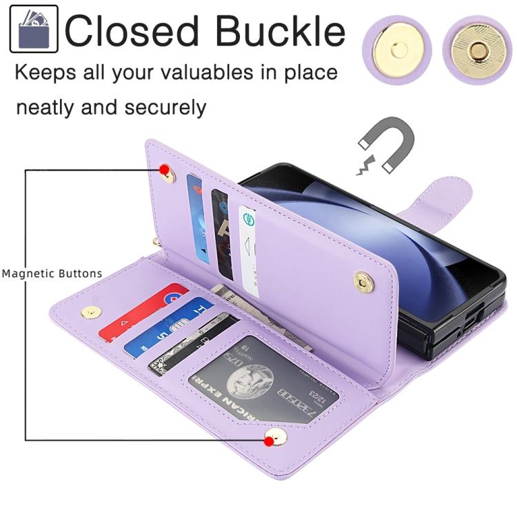 For Samsung Galaxy Z Fold4 Multi-Card Wallet RFID Leather Phone Case