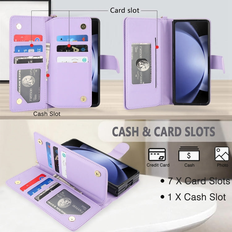 For Samsung Galaxy Z Fold4 Multi-Card Wallet RFID Leather Phone Case