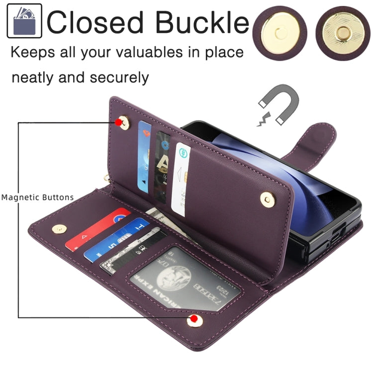 For Samsung Galaxy Z Fold4 Multi-Card Wallet RFID Leather Phone Case
