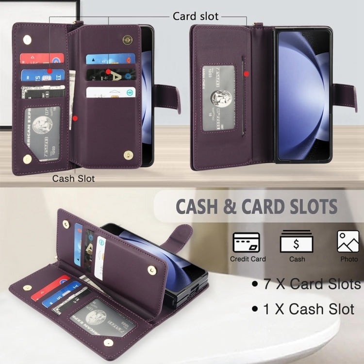 For Samsung Galaxy Z Fold4 Multi-Card Wallet RFID Leather Phone Case