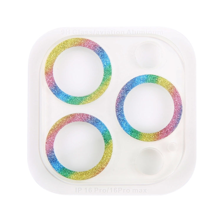 For iPhone 16 Pro / 16 Pro Max Glitter Ring Tempered Glass Camera Lens Film
