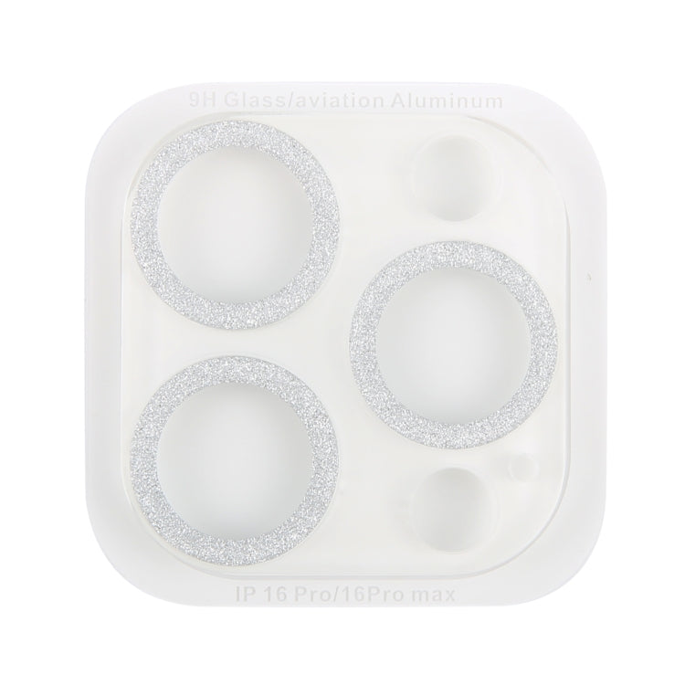 For iPhone 16 Pro / 16 Pro Max Glitter Ring Tempered Glass Camera Lens Film