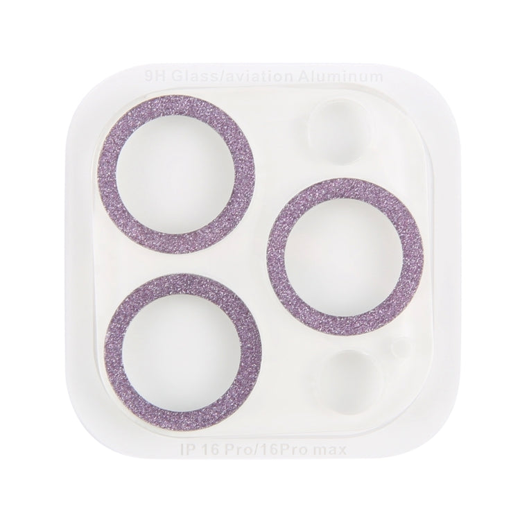 For iPhone 16 Pro / 16 Pro Max Glitter Ring Tempered Glass Camera Lens Film