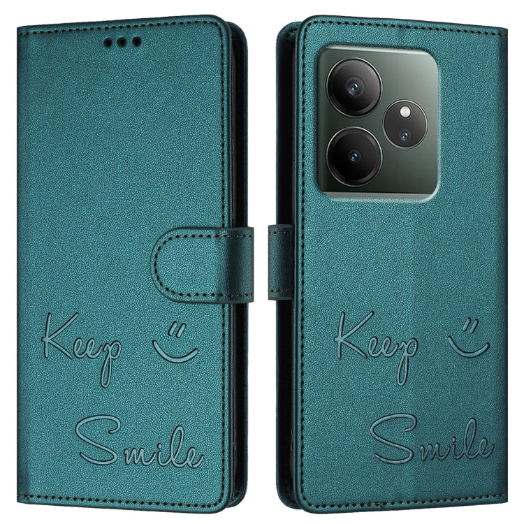 For Realme GT 6 / 6T 5G Global Smile Embossing RFID Leather Phone Case
