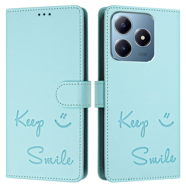 For Realme C63 / C61 Global Smile Embossing RFID Leather Phone Case