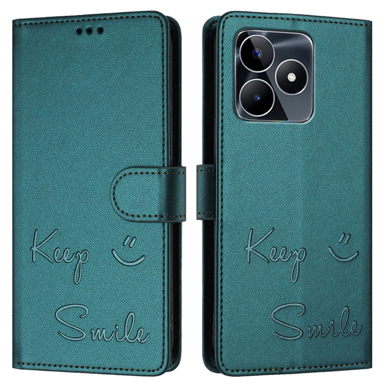 For Realme Narzo N53 4G Global Smile Embossing RFID Leather Phone Case