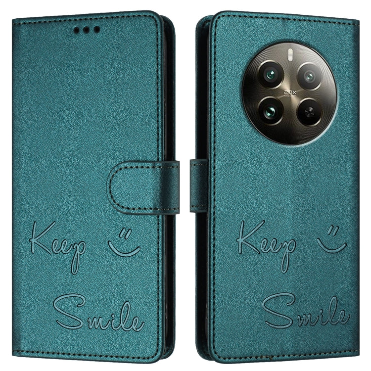 For Realme 12 Pro / 12 Pro+ 5G Global Smile Embossing RFID Leather Phone Case