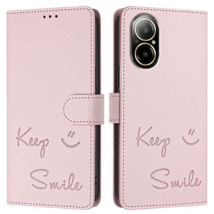 For Realme C67 4G Global Smile Embossing RFID Leather Phone Case