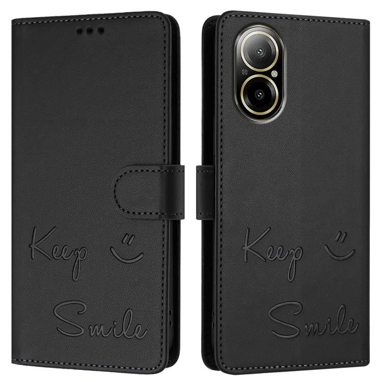 For Realme C67 4G Global Smile Embossing RFID Leather Phone Case
