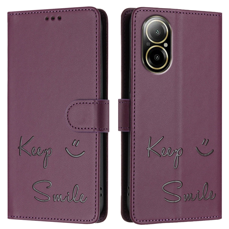 For Realme C67 4G Global Smile Embossing RFID Leather Phone Case