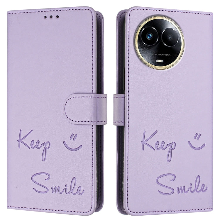 For Realme C67 5G India Smile Embossing RFID Leather Phone Case