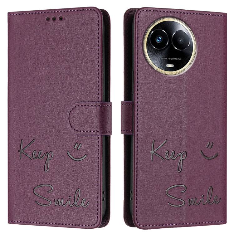 For Realme C67 5G India Smile Embossing RFID Leather Phone Case