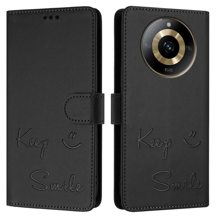 For Realme 11 4G Global Smile Embossing RFID Leather Phone Case