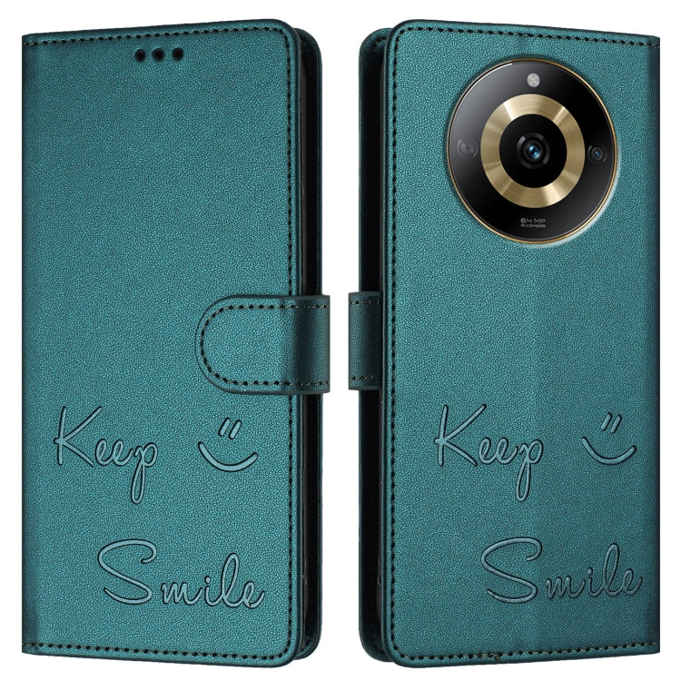 For Realme 11 4G Global Smile Embossing RFID Leather Phone Case