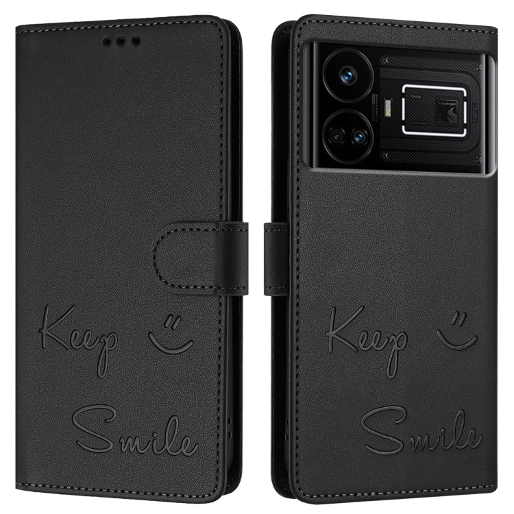 For Realme GT5 5G 240W / GT5 5G Smile Embossing RFID Leather Phone Case