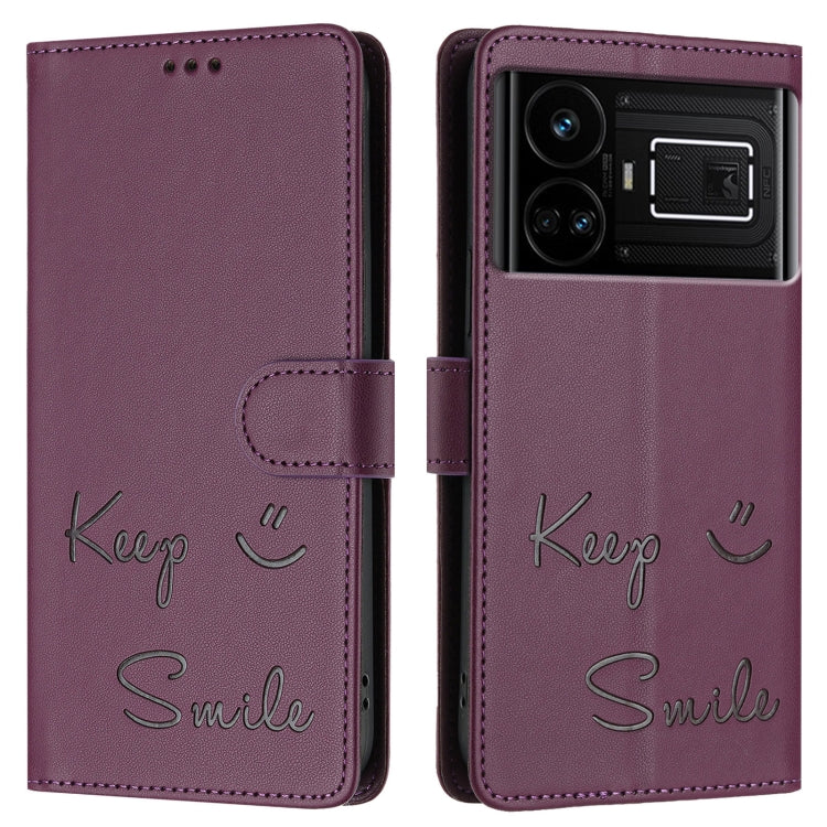 For Realme GT5 5G 240W / GT5 5G Smile Embossing RFID Leather Phone Case