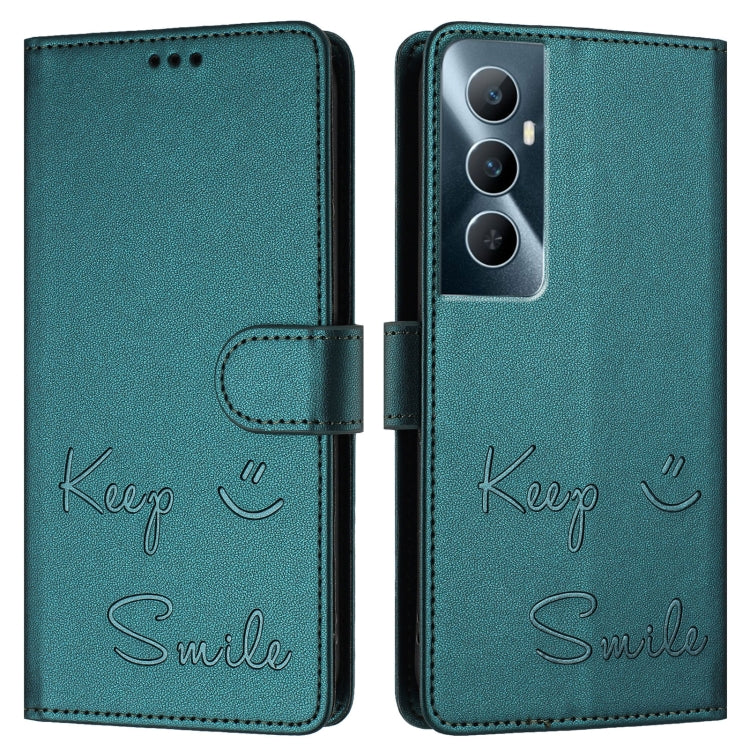 For Realme C65 4G Global Smile Embossing RFID Leather Phone Case