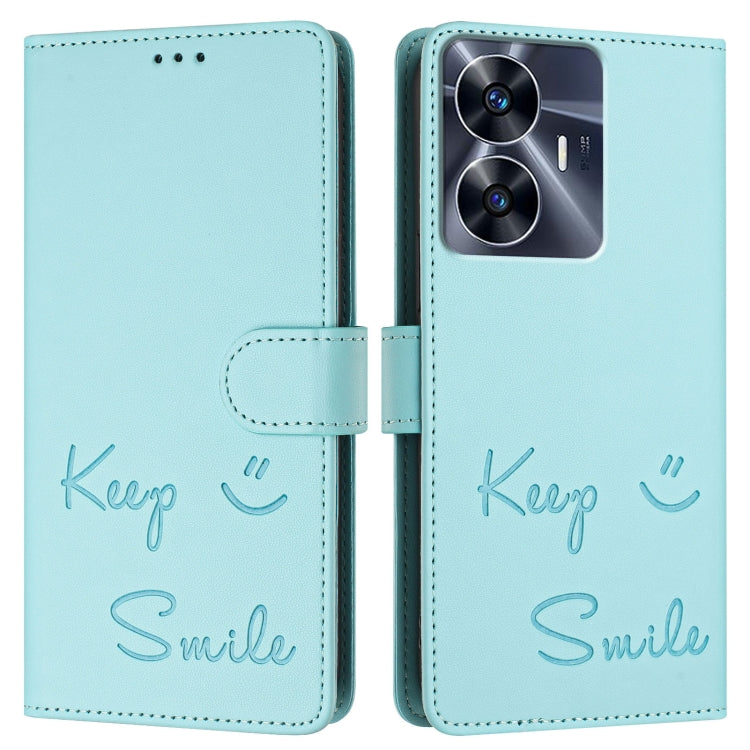 For Realme Narzo N55 Smile Embossing RFID Leather Phone Case