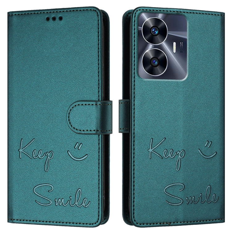 For Realme Narzo N55 Smile Embossing RFID Leather Phone Case