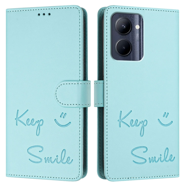 For Realme C33 2022 / 2023 Global Smile Embossing RFID Leather Phone Case