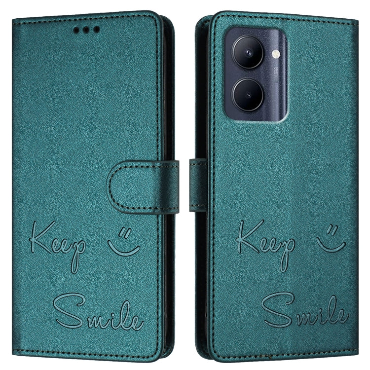 For Realme C33 2022 / 2023 Global Smile Embossing RFID Leather Phone Case