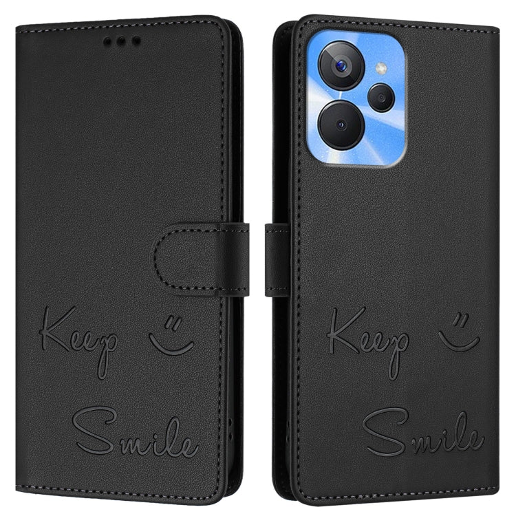 For Realme 9i 5G India Smile Embossing RFID Leather Phone Case