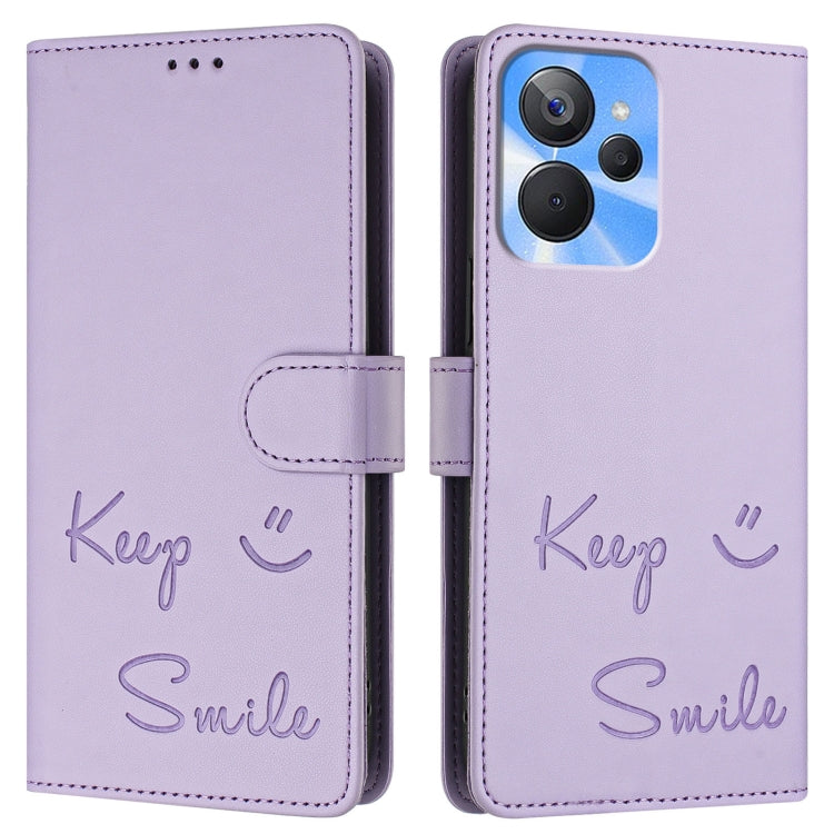 For Realme 9i 5G India Smile Embossing RFID Leather Phone Case