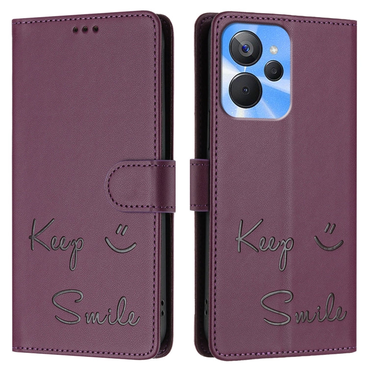For Realme 9i 5G India Smile Embossing RFID Leather Phone Case