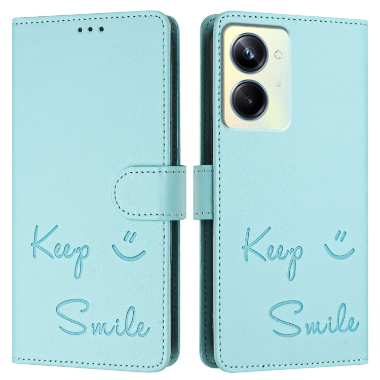 For Realme 10 Pro 5G Smile Embossing RFID Leather Phone Case