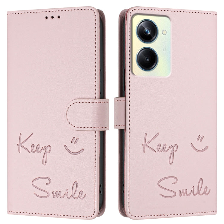 For Realme 10 Pro 5G Smile Embossing RFID Leather Phone Case
