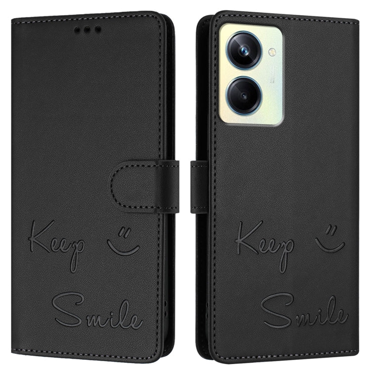 For Realme 10 Pro 5G Smile Embossing RFID Leather Phone Case