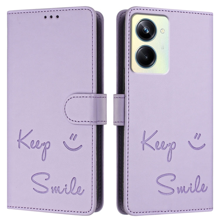 For Realme 10 Pro 5G Smile Embossing RFID Leather Phone Case