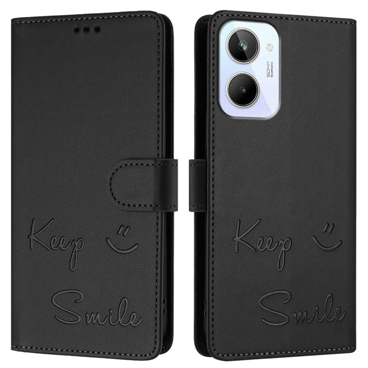 For Realme 10 4G Global Smile Embossing RFID Leather Phone Case
