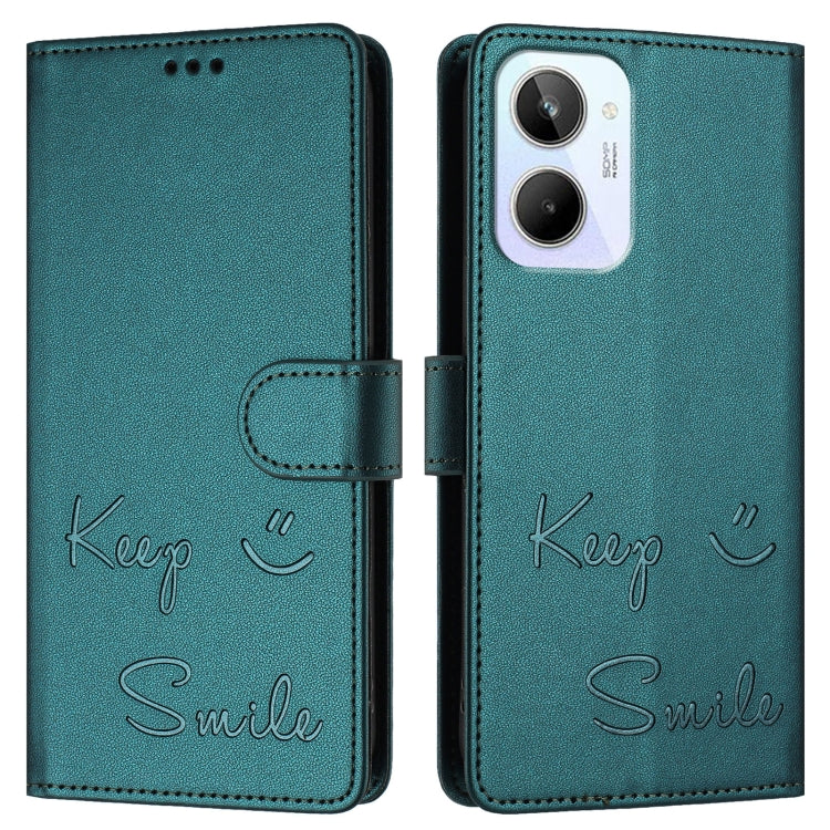 For Realme 10 4G Global Smile Embossing RFID Leather Phone Case