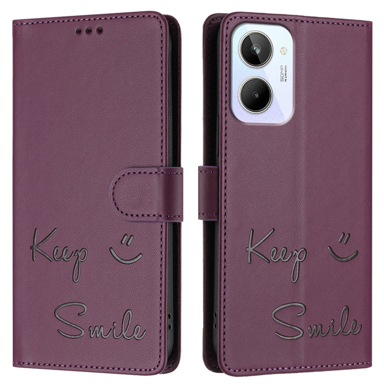 For Realme 10 4G Global Smile Embossing RFID Leather Phone Case