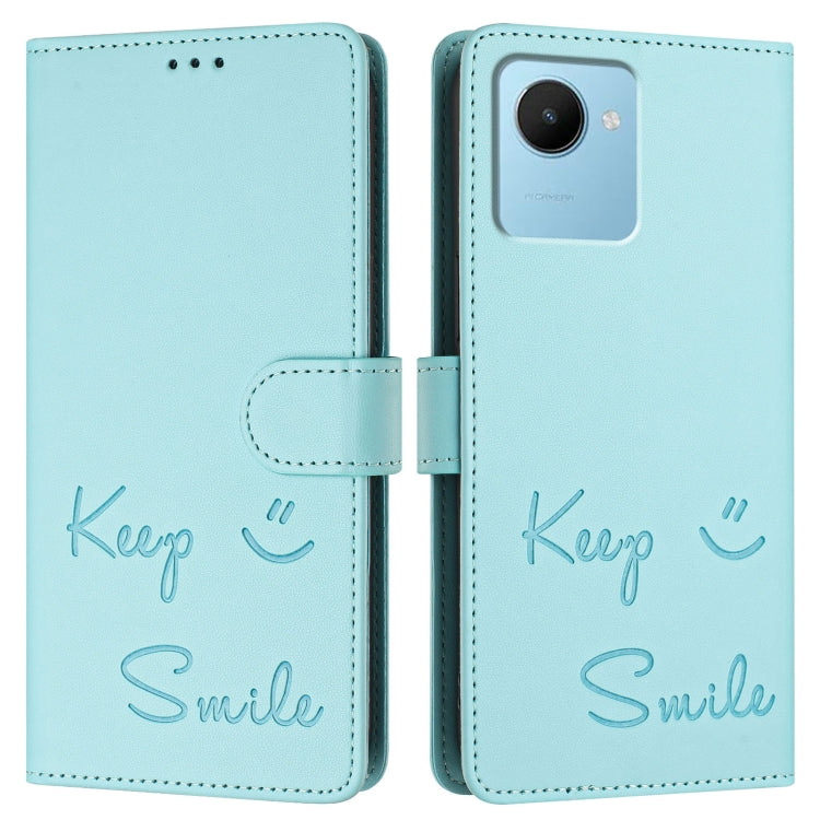 For Realme C30s Smile Embossing RFID Leather Phone Case