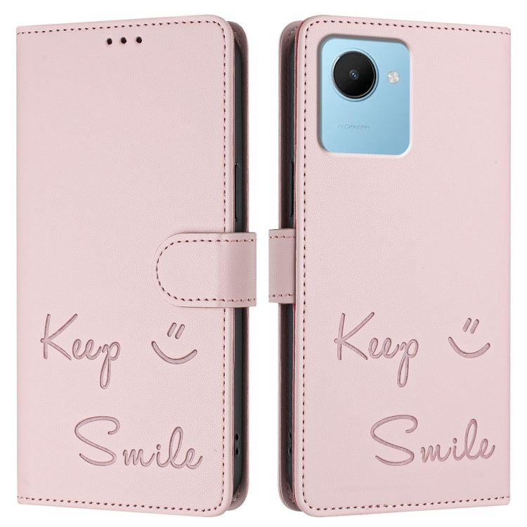 For Realme C30s Smile Embossing RFID Leather Phone Case