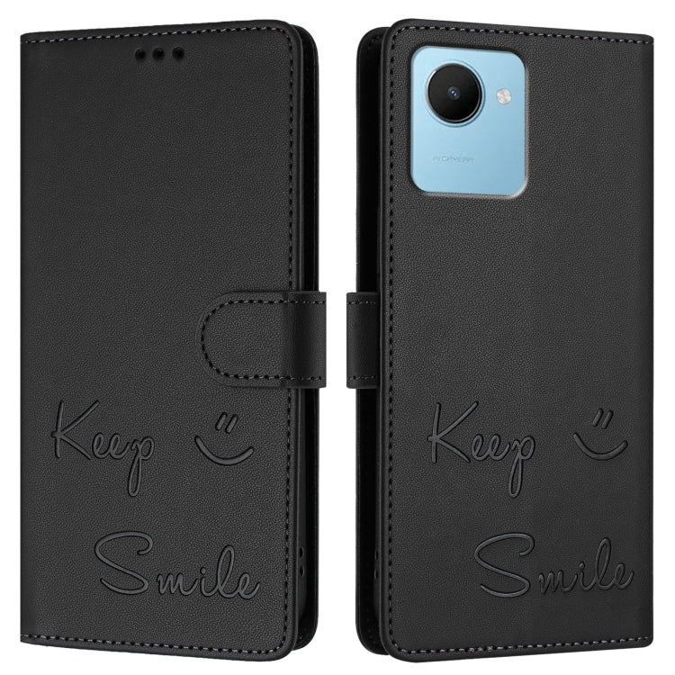 For Realme C30s Smile Embossing RFID Leather Phone Case