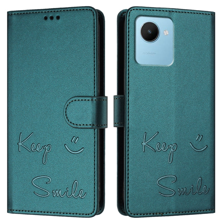 For Realme C30s Smile Embossing RFID Leather Phone Case