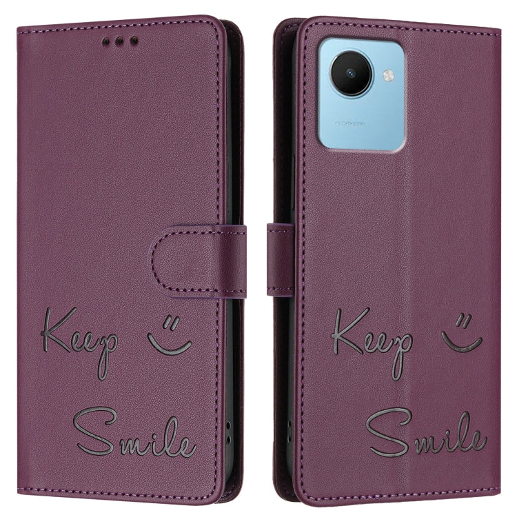 For Realme C30s Smile Embossing RFID Leather Phone Case