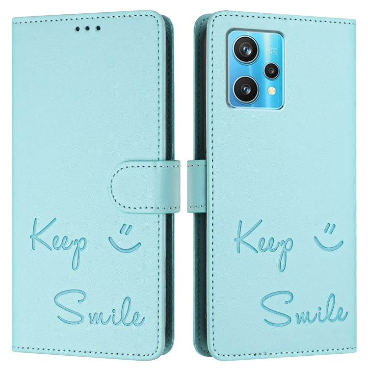 For Realme 9 4G Global Smile Embossing RFID Leather Phone Case