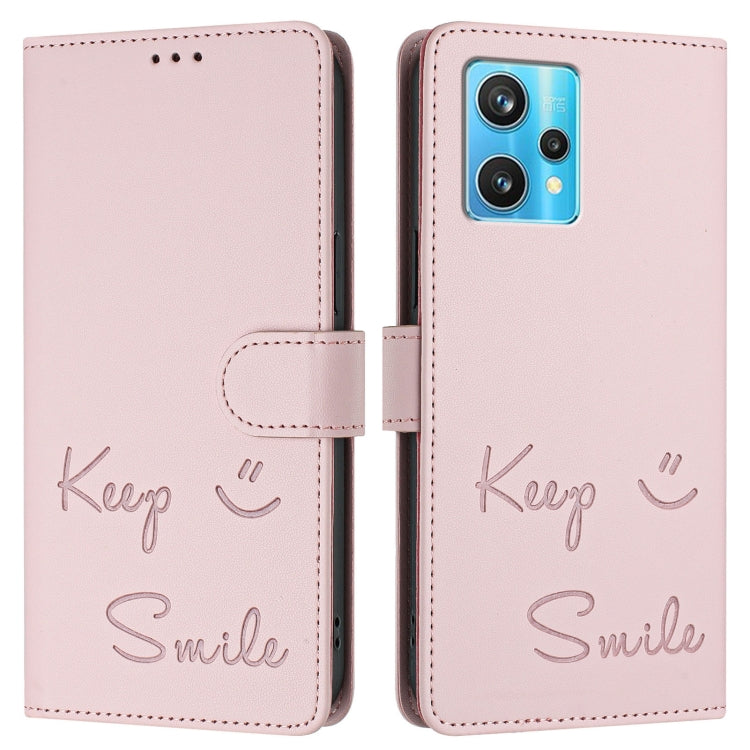 For Realme 9 4G Global Smile Embossing RFID Leather Phone Case